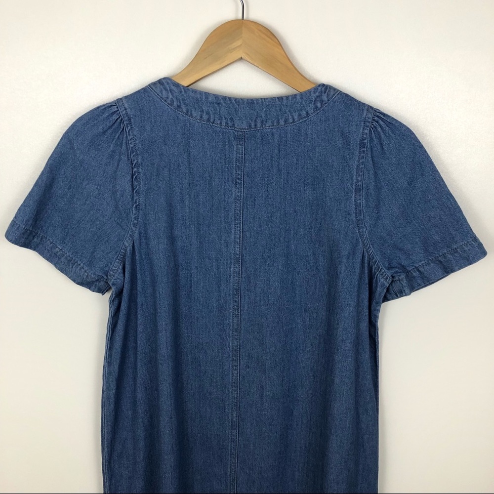 Madewell Linen Blend Denim Popover Swing Dress - Picture 7 of 9
